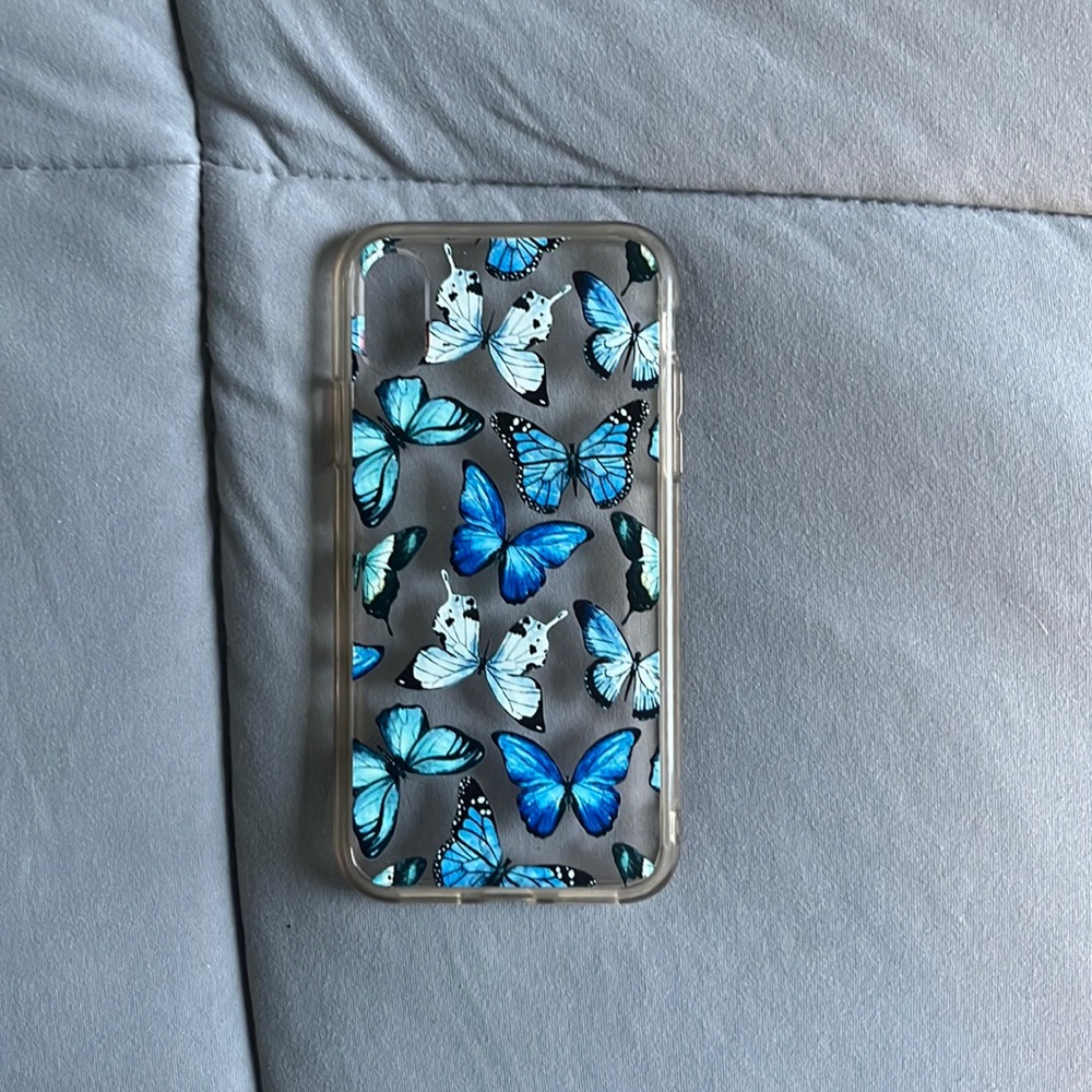 iPhone x/xs blue butterfly phone case